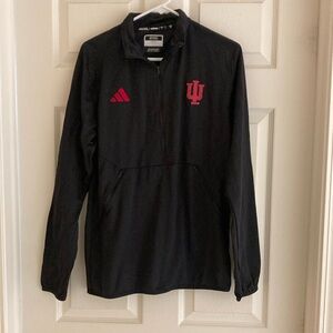 Adidas Men's Indiana University AEROREADY  Half Zip Jacket- L - Black